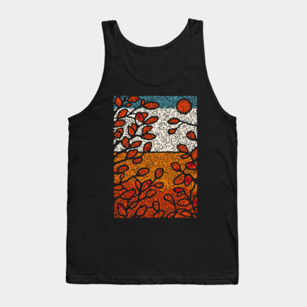 Winter Sun | Autumn's Last Glow Folk Art Tank Top by TuncGK