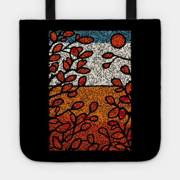 Winter Sun | Autumn's Last Glow Folk Art Tote by TuncGK