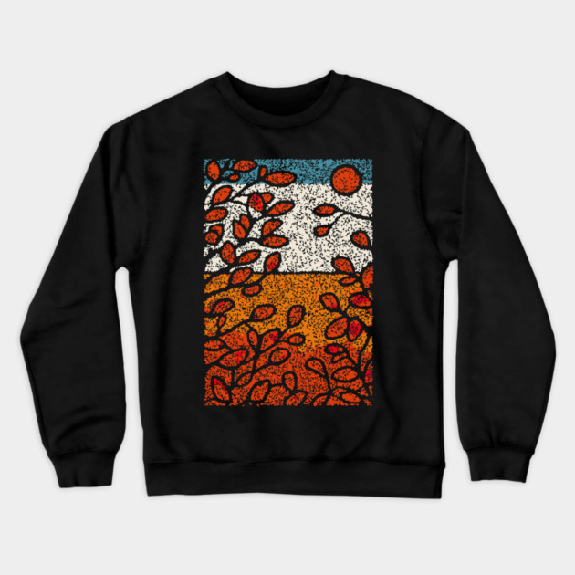 Winter Sun | Autumn's Last Glow Folk Art Crewneck Sweatshirt by TuncGK