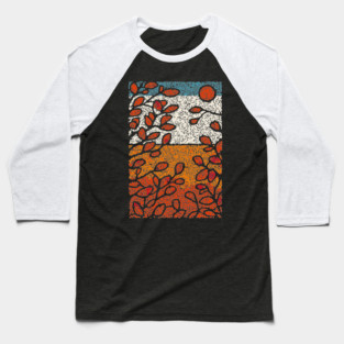 Winter Sun | Autumn's Last Glow Folk Art Baseball T-Shirt