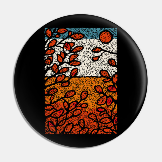 Winter Sun | Autumn's Last Glow Folk Art Pin by TuncGK