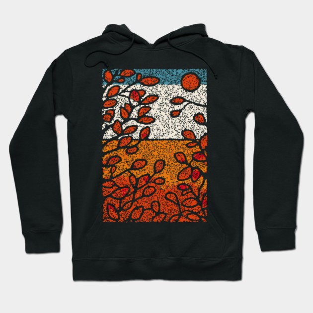 Winter Sun | Autumn's Last Glow Folk Art Hoodie by TuncGK