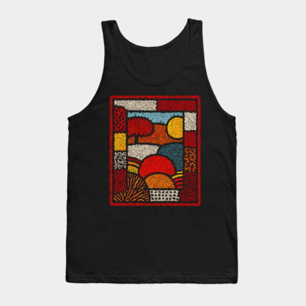Framed Autumn Equinox | A Modern Folk Art Tapestry Tank Top by TuncGK