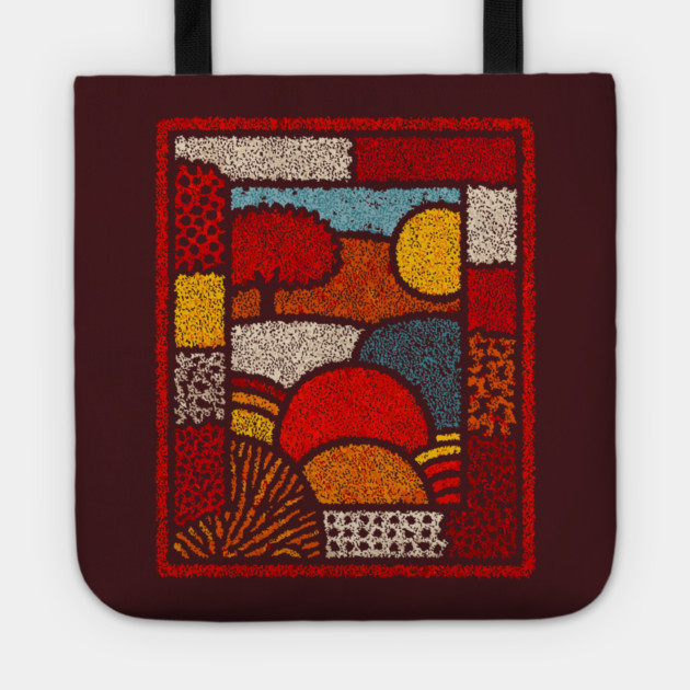 Framed Autumn Equinox | A Modern Folk Art Tapestry Tote by TuncGK