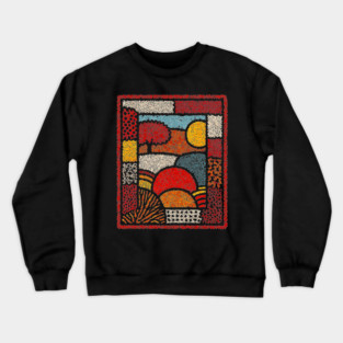 Framed Autumn Equinox | A Modern Folk Art Tapestry Crewneck Sweatshirt