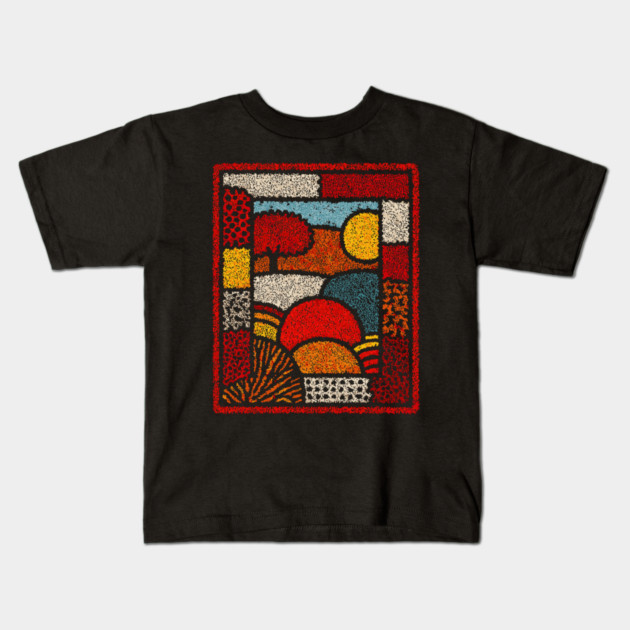 Framed Autumn Equinox | A Modern Folk Art Tapestry Kids T-Shirt by TuncGK