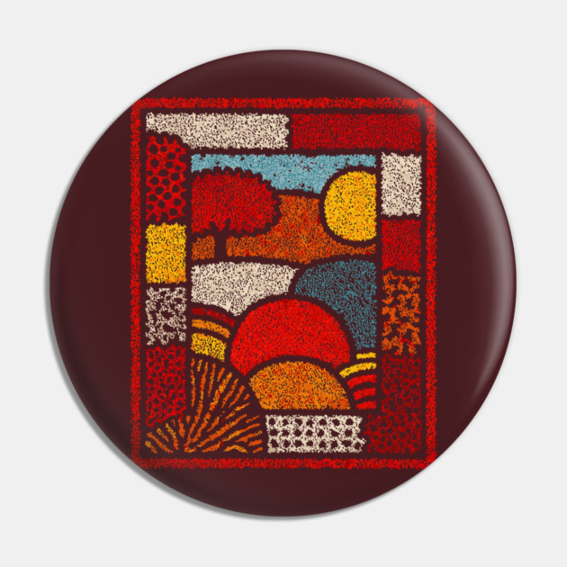 Framed Autumn Equinox | A Modern Folk Art Tapestry Pin by TuncGK