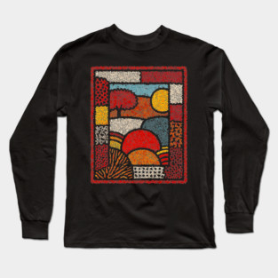 Framed Autumn Equinox | A Modern Folk Art Tapestry Long Sleeve T-Shirt