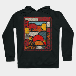 Framed Autumn Equinox | A Modern Folk Art Tapestry Hoodie