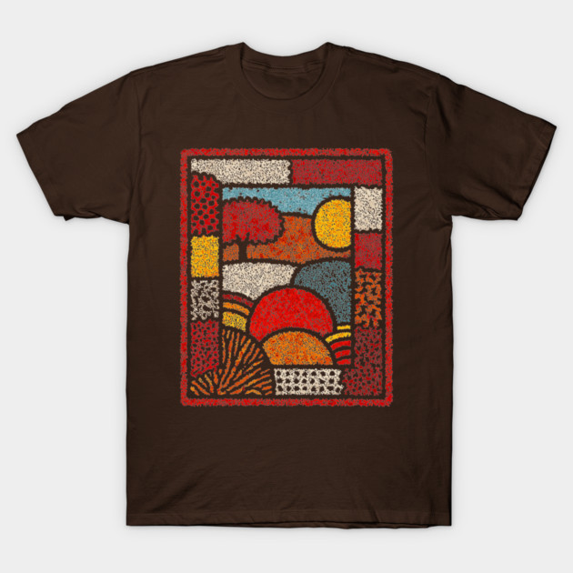 Framed Autumn Equinox | A Modern Folk Art Tapestry T-Shirt by TuncGK