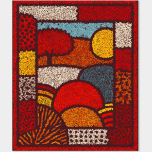 Framed Autumn Equinox | A Modern Folk Art Tapestry Posters and Art