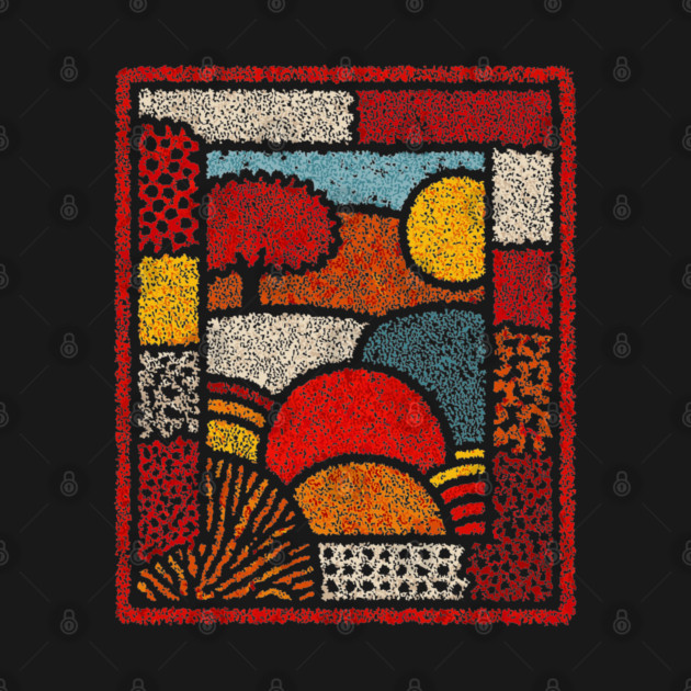 Framed Autumn Equinox | A Modern Folk Art Tapestry by TuncGK