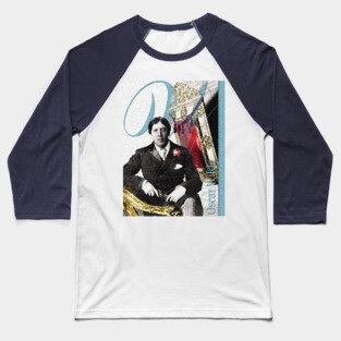 Oscar Wilde Collage Portrait Baseball T-Shirt
