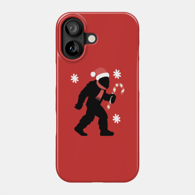 Christmas Bigfoot Santa and Candy Cane Phone Case by DonWillisJrArt