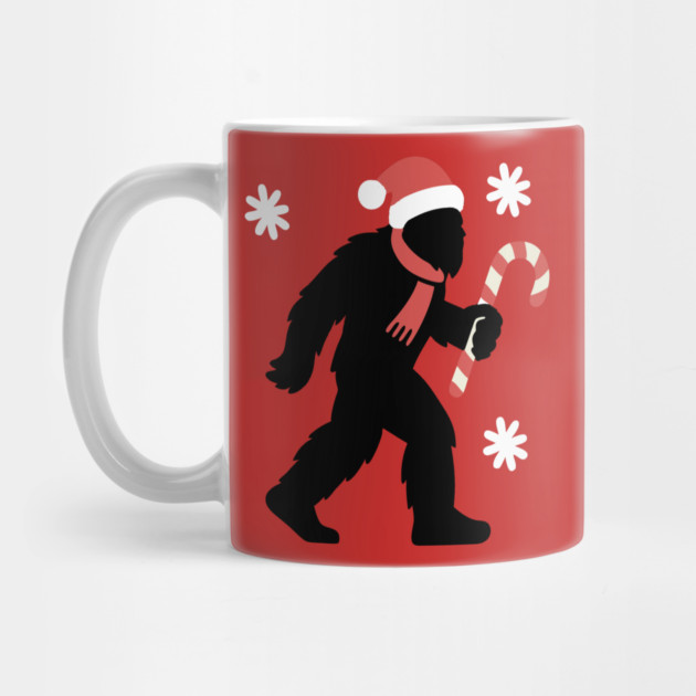 Christmas Bigfoot Santa and Candy Cane by DonWillisJrArt