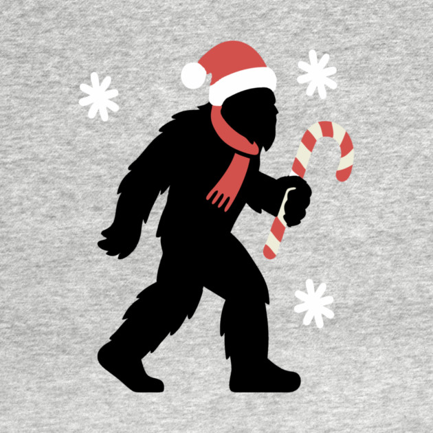 Christmas Bigfoot Santa and Candy Cane by DonWillisJrArt