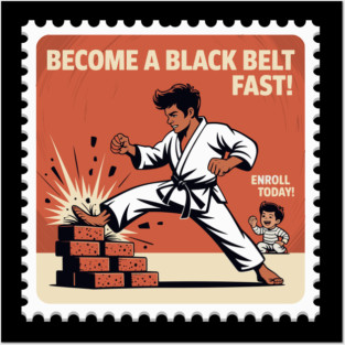 Retro Comic Ad – Become a Black Belt Fast! Posters and Art