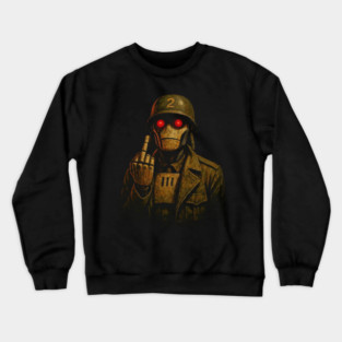 Gi Robot Flipping the Bird Crewneck Sweatshirt