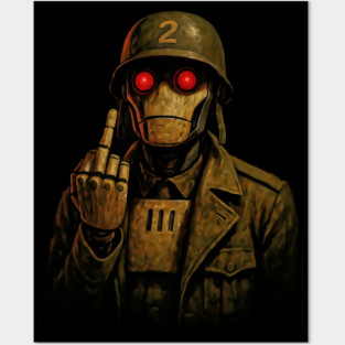 Gi Robot Flipping the Bird Posters and Art