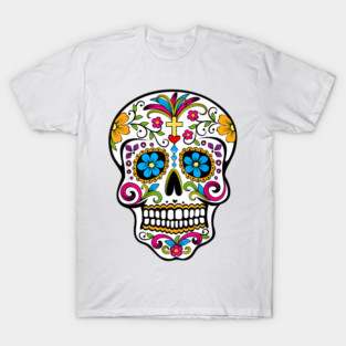 Day of the Dead Sugar Skull Shirt – Dia de los Muertos Costume Tee T-Shirt