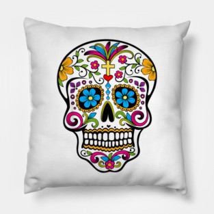 Day of the Dead Sugar Skull Shirt – Dia de los Muertos Costume Tee Pillow
