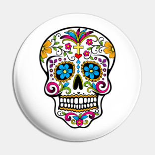 Day of the Dead Sugar Skull Shirt – Dia de los Muertos Costume Tee Pin
