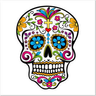 Day of the Dead Sugar Skull Shirt – Dia de los Muertos Costume Tee Posters and Art