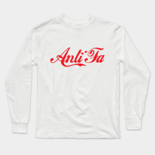 Anti-Fa White Long Sleeve T-Shirt