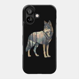 Majestic Wolf With Forest Silhouette Phone Case