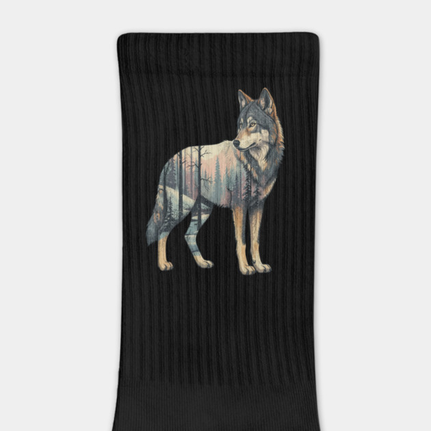 Majestic Wolf With Forest Silhouette by BirdsnStuff