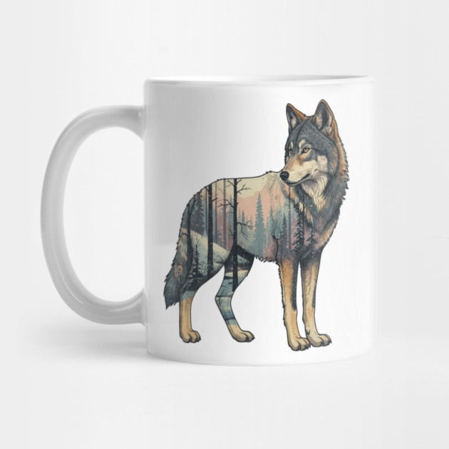 Majestic Wolf With Forest Silhouette by BirdsnStuff