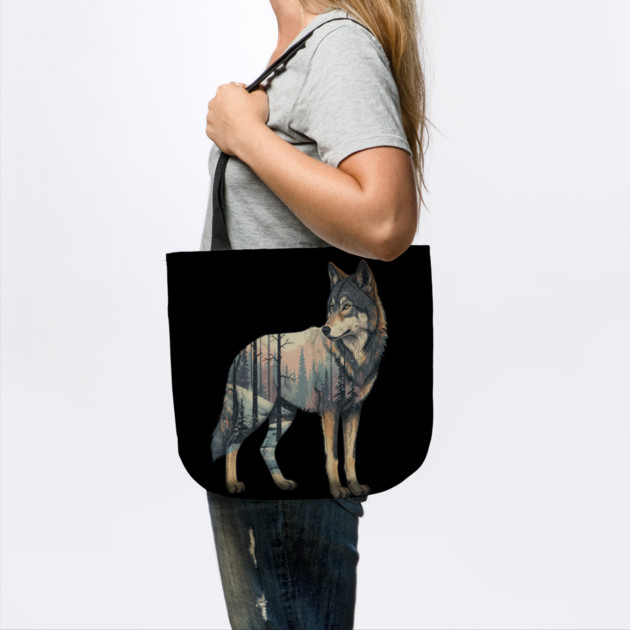 Majestic Wolf With Forest Silhouette by BirdsnStuff