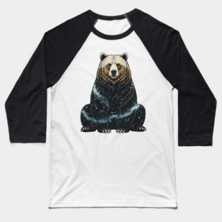 Cosmic Bear With Starry Constellations Baseball T-Shirt