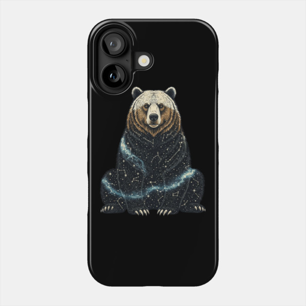 Cosmic Bear With Starry Constellations Phone Case by BirdsnStuff