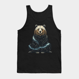 Cosmic Bear With Starry Constellations Tank Top