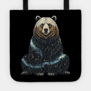 Cosmic Bear With Starry Constellations Tote