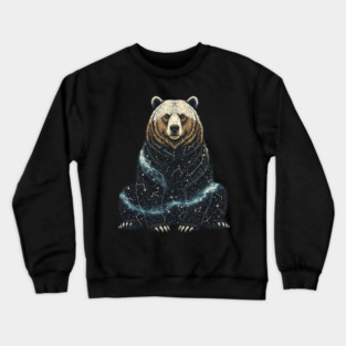 Cosmic Bear With Starry Constellations Crewneck Sweatshirt