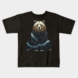 Cosmic Bear With Starry Constellations Kids T-Shirt