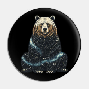 Cosmic Bear With Starry Constellations Pin