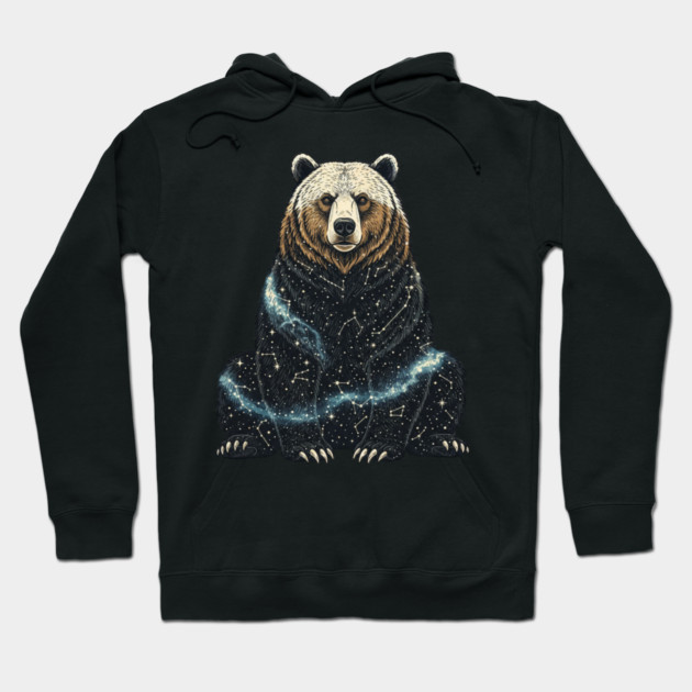 Cosmic Bear With Starry Constellations Hoodie by BirdsnStuff
