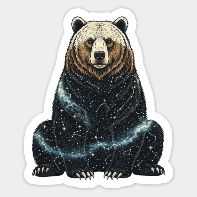 Cosmic Bear With Starry Constellations Magnet by BirdsnStuff