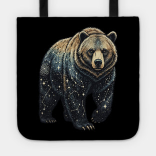 Celestial Bear Cosmic Wildlife Art Tote