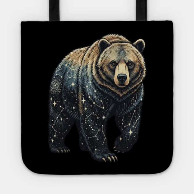 Celestial Bear Cosmic Wildlife Art Tote by BirdsnStuff