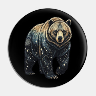 Celestial Bear Cosmic Wildlife Art Pin