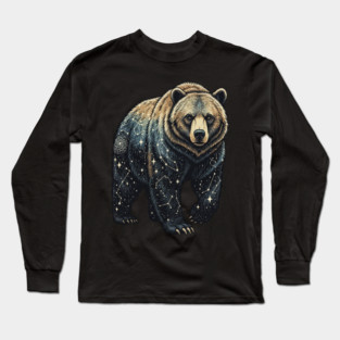 Celestial Bear Cosmic Wildlife Art Long Sleeve T-Shirt