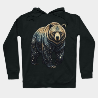 Celestial Bear Cosmic Wildlife Art Hoodie