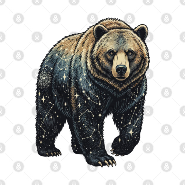 Celestial Bear Cosmic Wildlife Art by BirdsnStuff