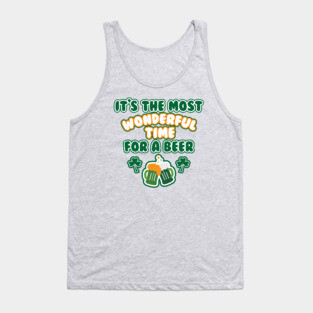 Funny Irish St Patricks Day Drinking Most Wonderful Time For A Beer Tank Top
