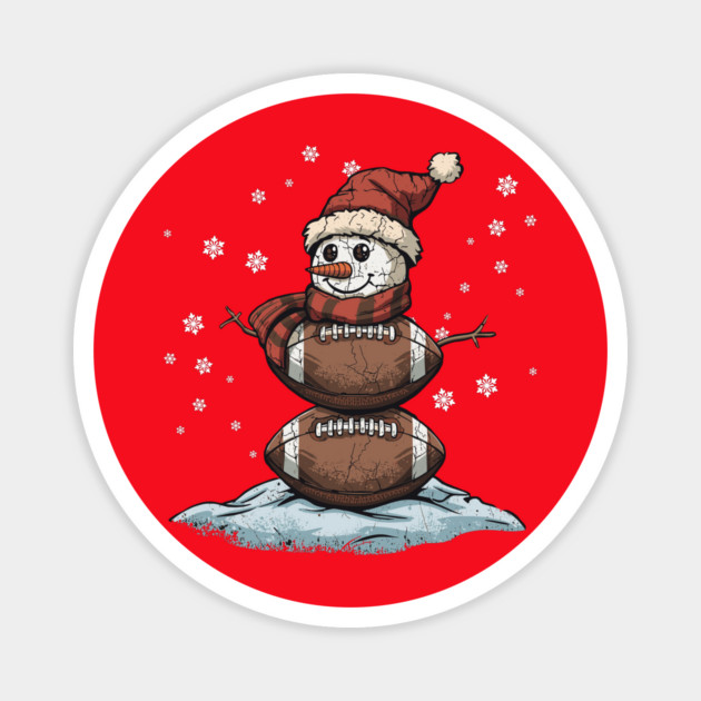 Football Snowman Magnet by JessArty