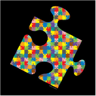 Jigsaw Patterned Jigsaw Piece Posters and Art